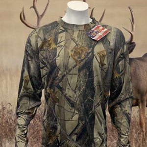 True Timber Brown Green Camouflage Polyester Long Sleeve Shirt Size XXL 2XL NWT